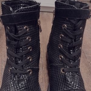 Sequin Moto Boots